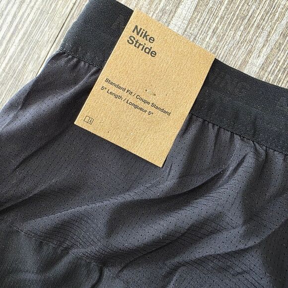 Nike Stride 5" 2-in1 Running Shorts Lined Black Grey Men's Medium M CJ5471-010 - Picture 7 of 8